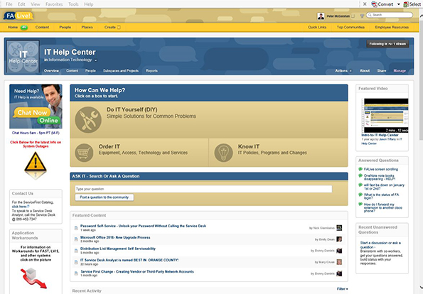 IT portal, help center