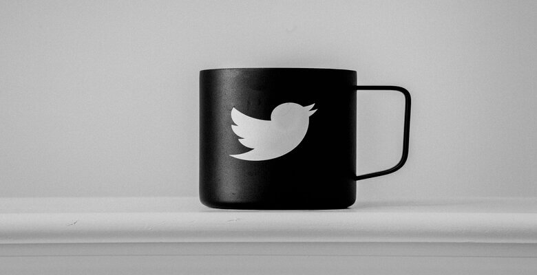 black mug of twitter icon
